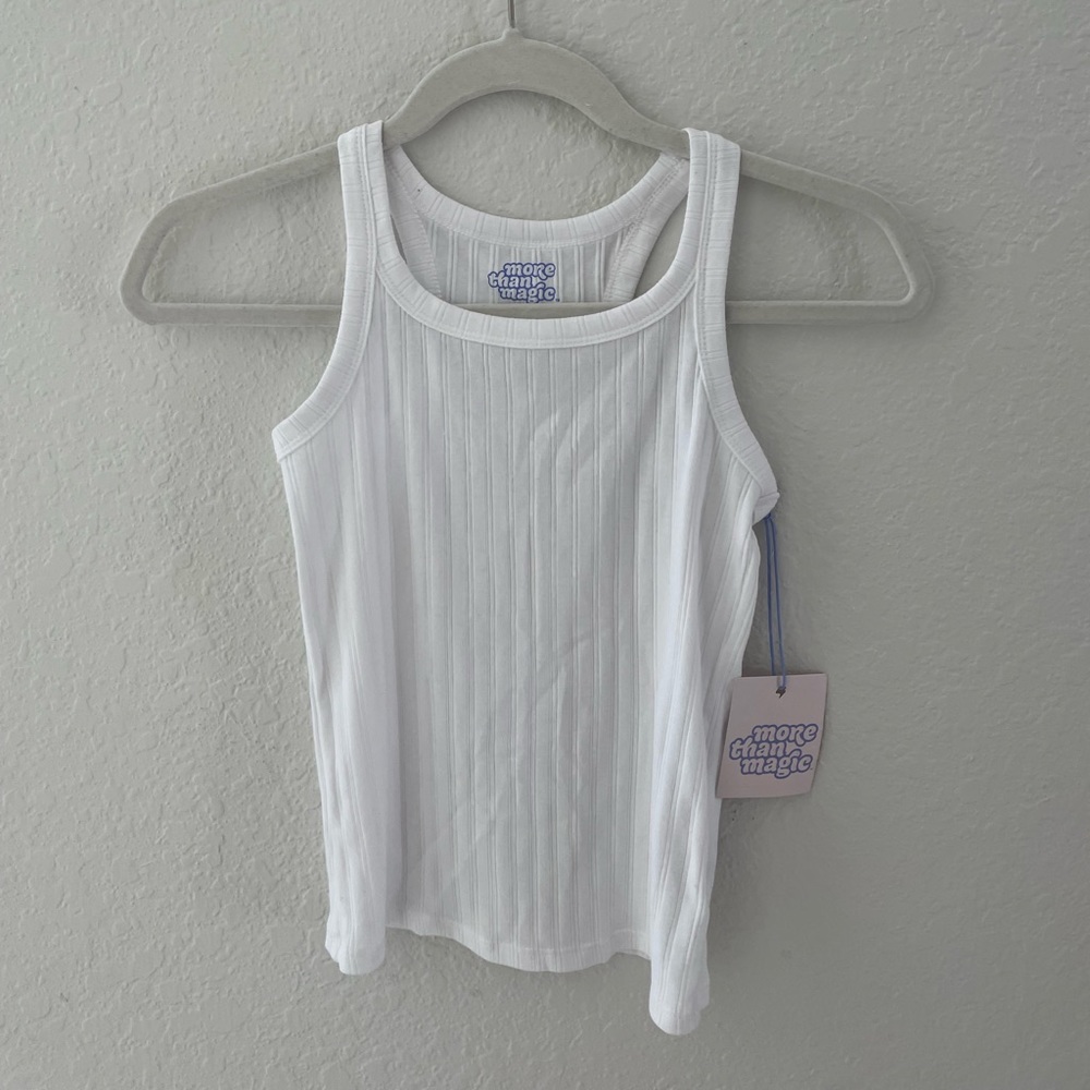 More Than Magic white tank too for girl size M 7-8 years ild.New one with Tag